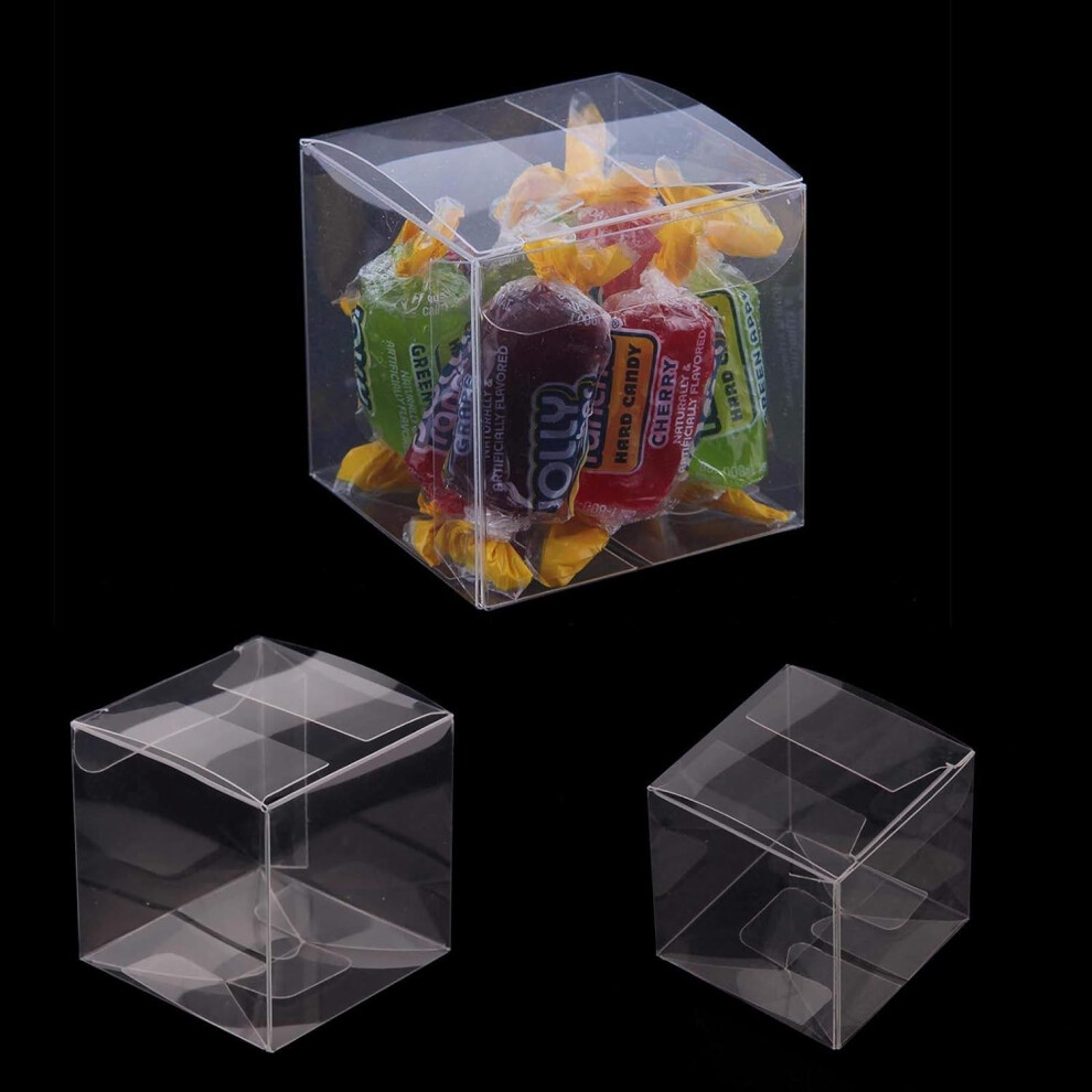 100 Clear PVC Sweets Gift Candy Boxes Cookies Bag Wedding Favour Party Decor