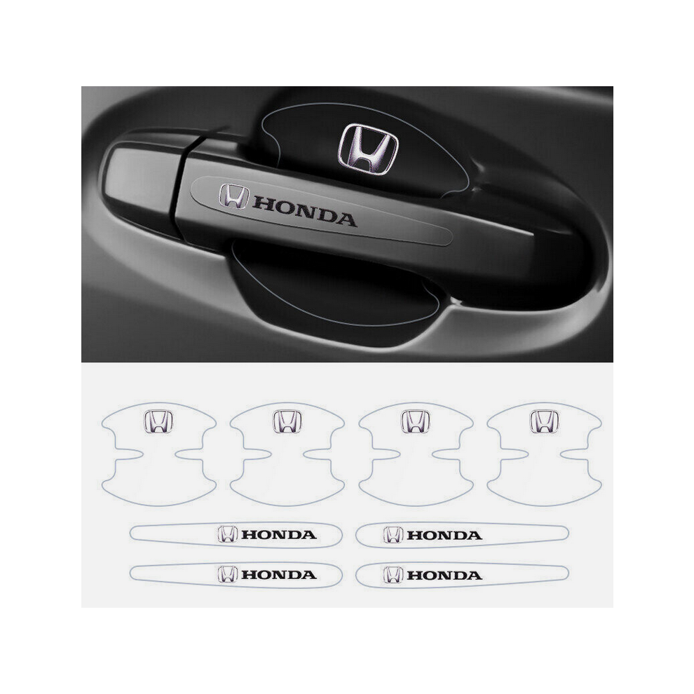 Newjass 8Pcs Invisible Car Door Handle Scratches Sticker Protector Film Decal For Honda