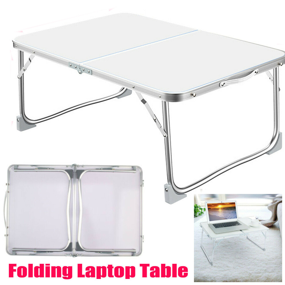 (White) Folding Camping Table, Aluminium Foldable Portable Picnic Table for Outdoor Indoor Kitchen Garden Party Compact Small BBQ Picnic Table