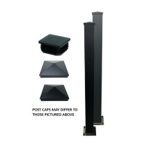 (Pre-Drilled Hinge Post 100mm Sq x 2400mm Long) Harrogate Aluminium Grey Gate Post 100mm x 2400mm