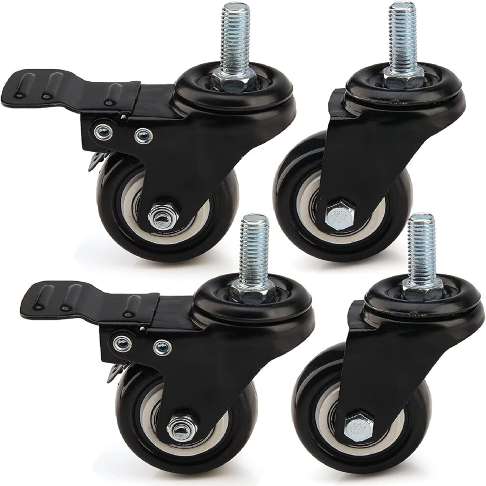 4XHeavy Duty Swivel Castor Wheels Trolley 50mm Furnitures Casters