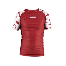 (Large ) SCRAMBLE BAKA SHORT SLEEVE RASH GUARD - RED
