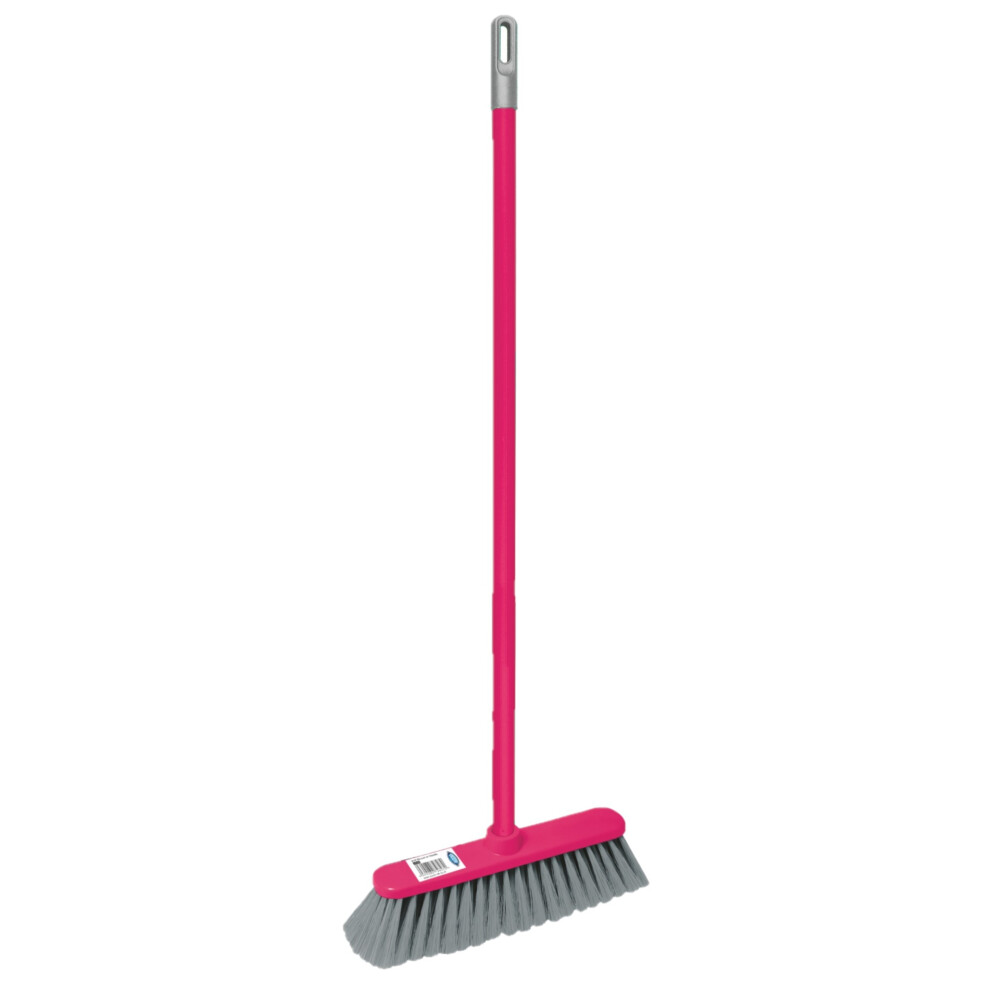 (Pink) Indoor Soft Broom Brush Kitchen Floor Cleaning