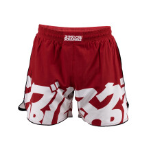 (X-Large) SCRAMBLE BAKA GRAPPLING FIGHT SHORTS - RED