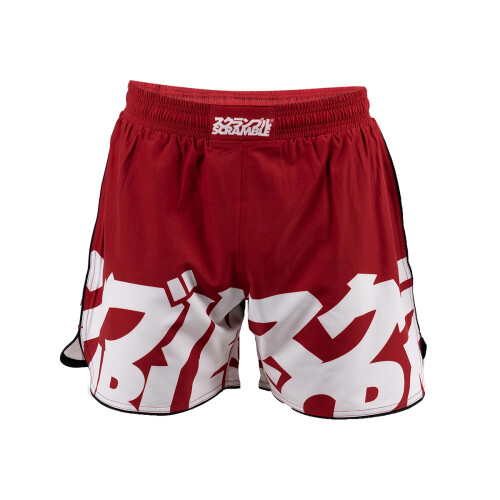 (X-Large) SCRAMBLE BAKA GRAPPLING FIGHT SHORTS - RED