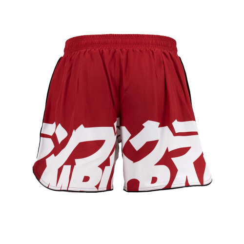 (X-Large) SCRAMBLE BAKA GRAPPLING FIGHT SHORTS - RED 2