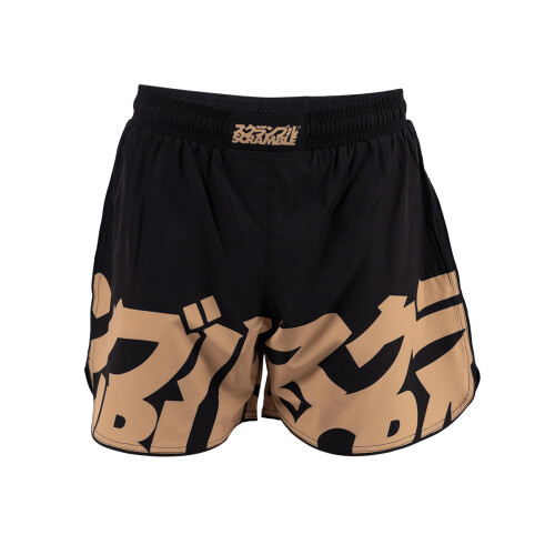 (X-Large) SCRAMBLE BAKA GRAPPLING FIGHT SHORTS - GOLD