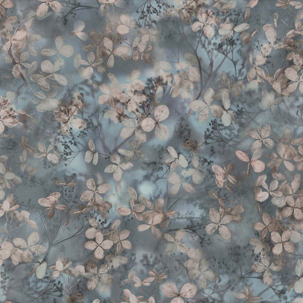 Erismann (Navy 10415-08) Abode Play Of Blossom Bud Wallpaper Blue/Light