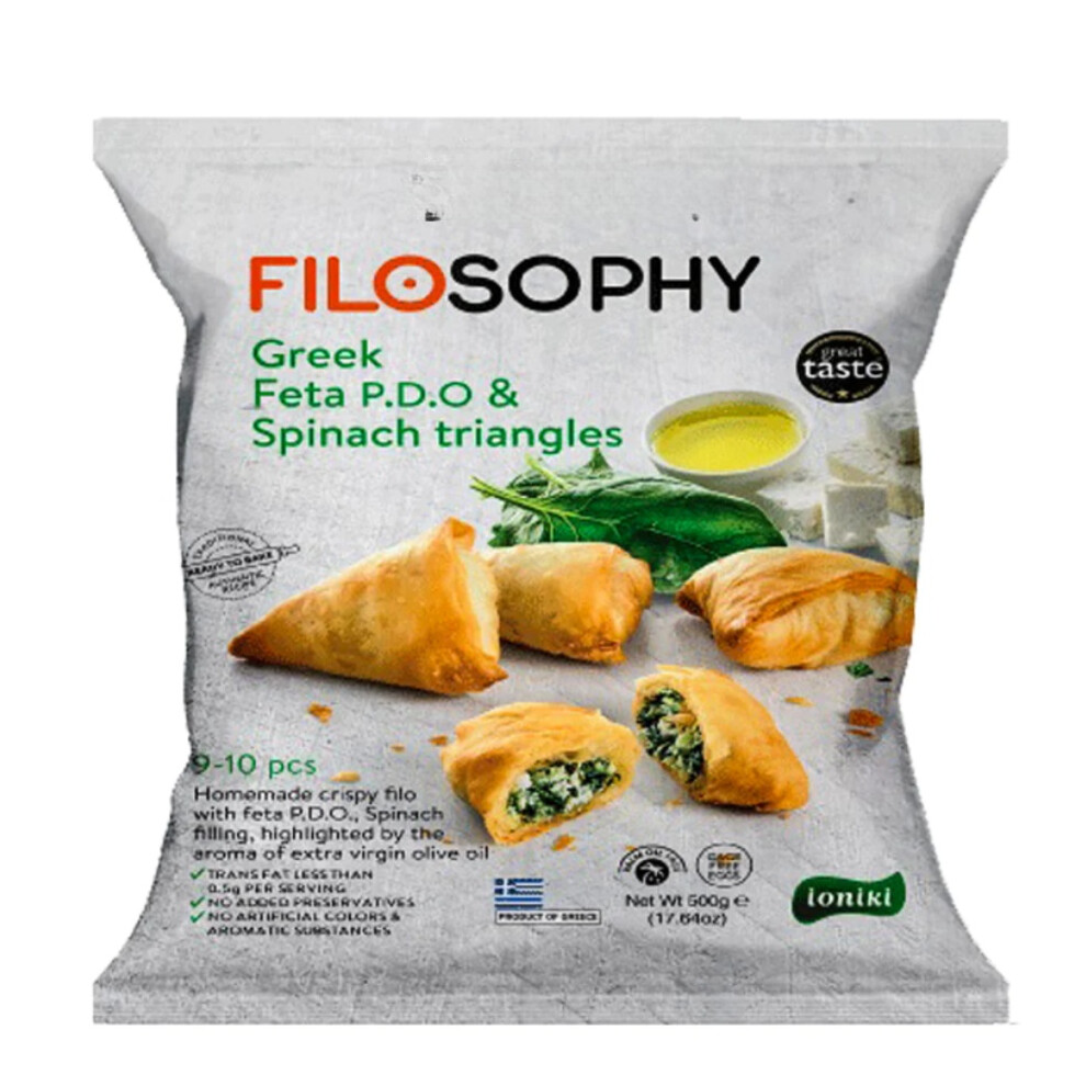 Filosophy Mini Triangles Feta & Spinach 500g