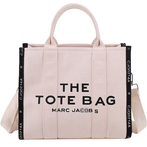 (Off white) Women Handbag Retro Canvas Laptop Shoulder Crossbody Tote Bag