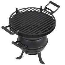 Cast Iron Fire Pit BBQ Portable Charcoal Barbecue Steel Garden Grill
