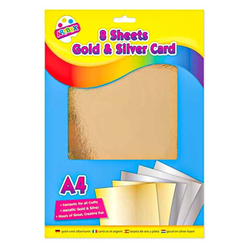 8 Sheets A4 Gold & Silver Card