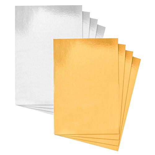 8 Sheets A4 Gold & Silver Card 1