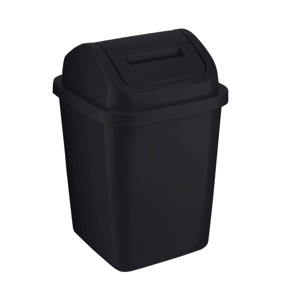 (Black) 5L Bathroom Dust Bin Waste Paper Office Kitchen