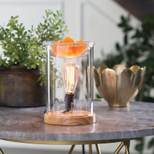 Vintage Bulb Illumination Fragrance Warmer - Wood & Glass