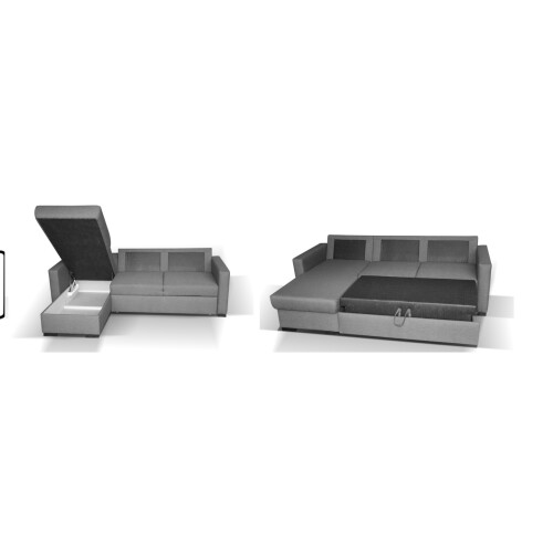 (Light Grey) Tokyo Universal Corner Sofabed 2