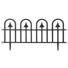 Bordure de jardin noire pour pelouse, patio et chemins - 4 panneaux - 2,4 m de long