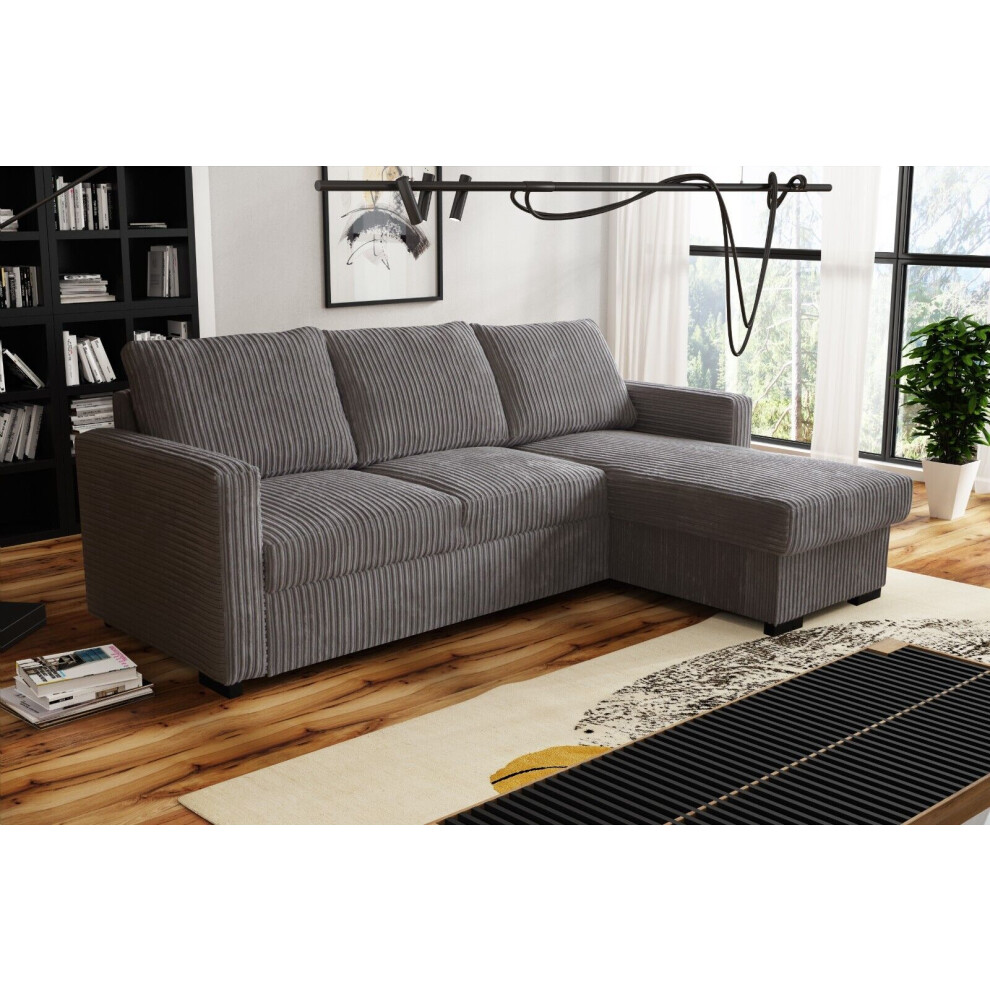 (Grey Jumbo Cord) Tokyo Universal Corner Sofabed