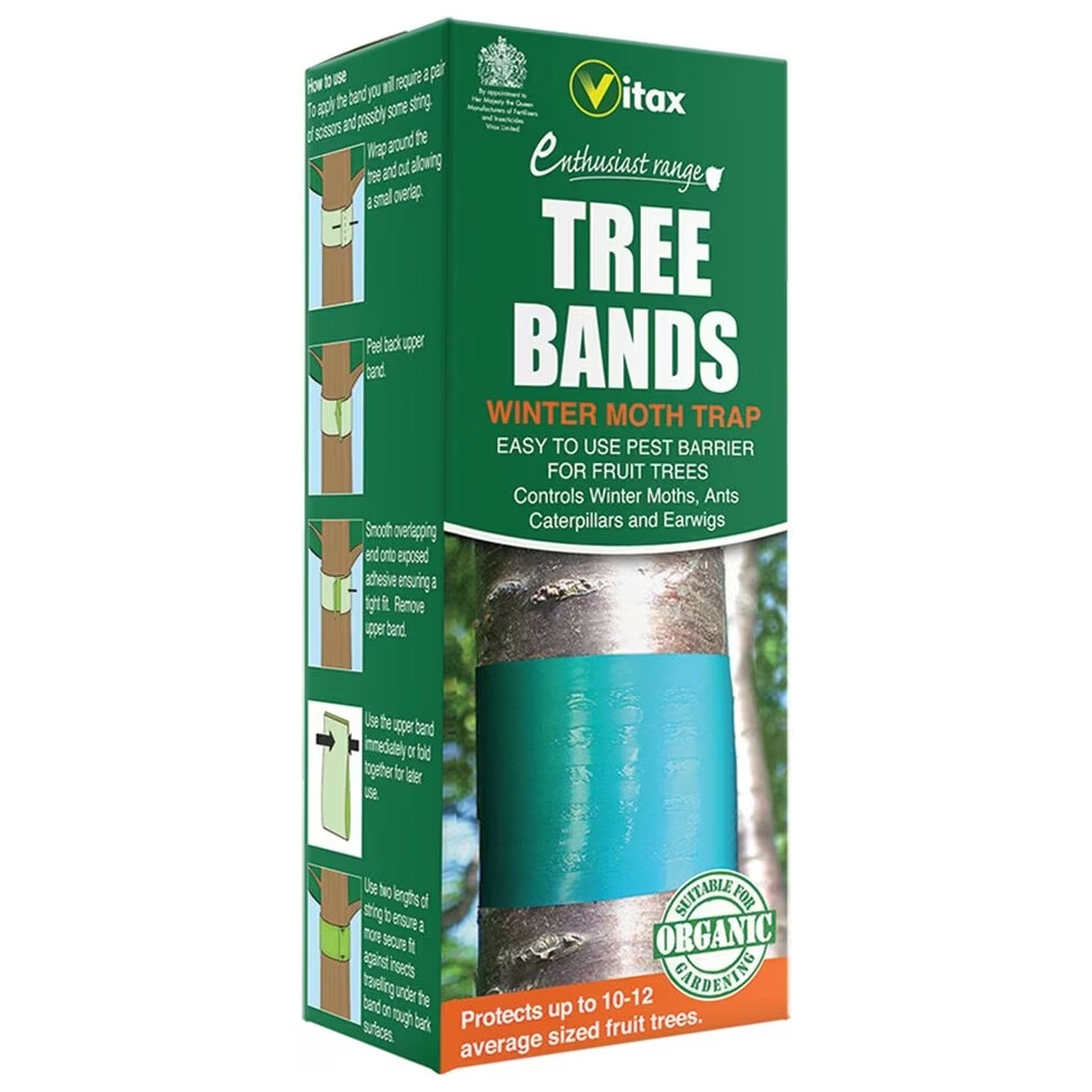 Vitax Organic Tree Bands Fruit Winter Moth Trap Pest Barrier 2 x 1.75m