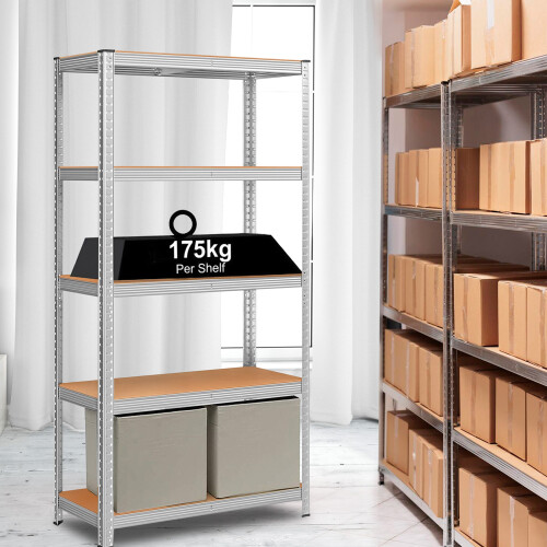 5 Tier Racking Shelf Garage Storage Unit 180x90x40cm 1