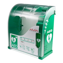 AIVIA 200 DEFIBRILLATOR CABINET WITH HEATING AND ALARM GREEN