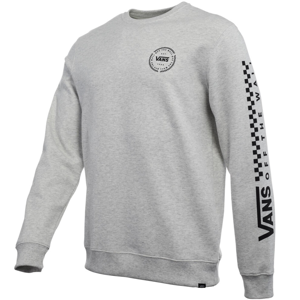 (2XL, White Heather) Vans Mens Orbiter Crew Neck Cotton Jumper Sweater Sweatshirt Top