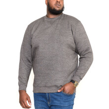 (5XL, Grey) Duke D555 Rockford Mens Sweat Big Tall King Size Crew Neck Pullover Sweatshirt