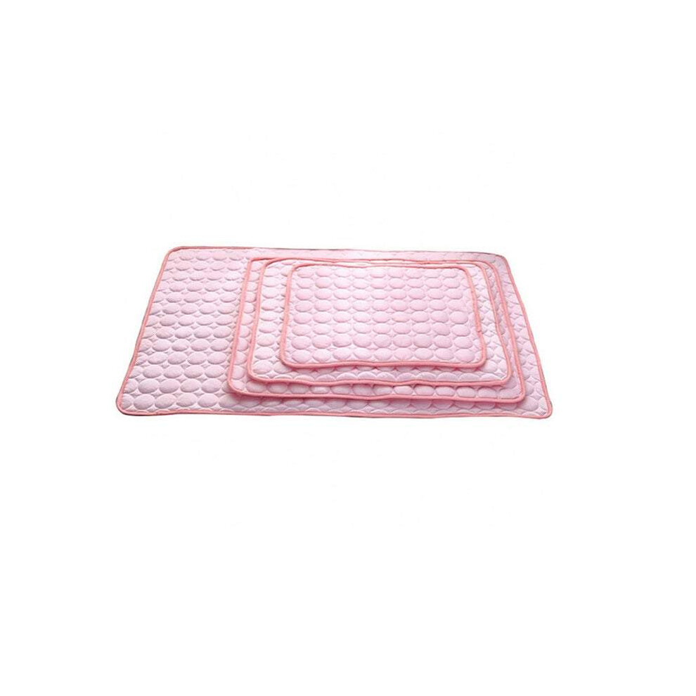 (Pink, X-Large-100 X 70cm) Pet Beds Washable Summer Cooling Dog Mat