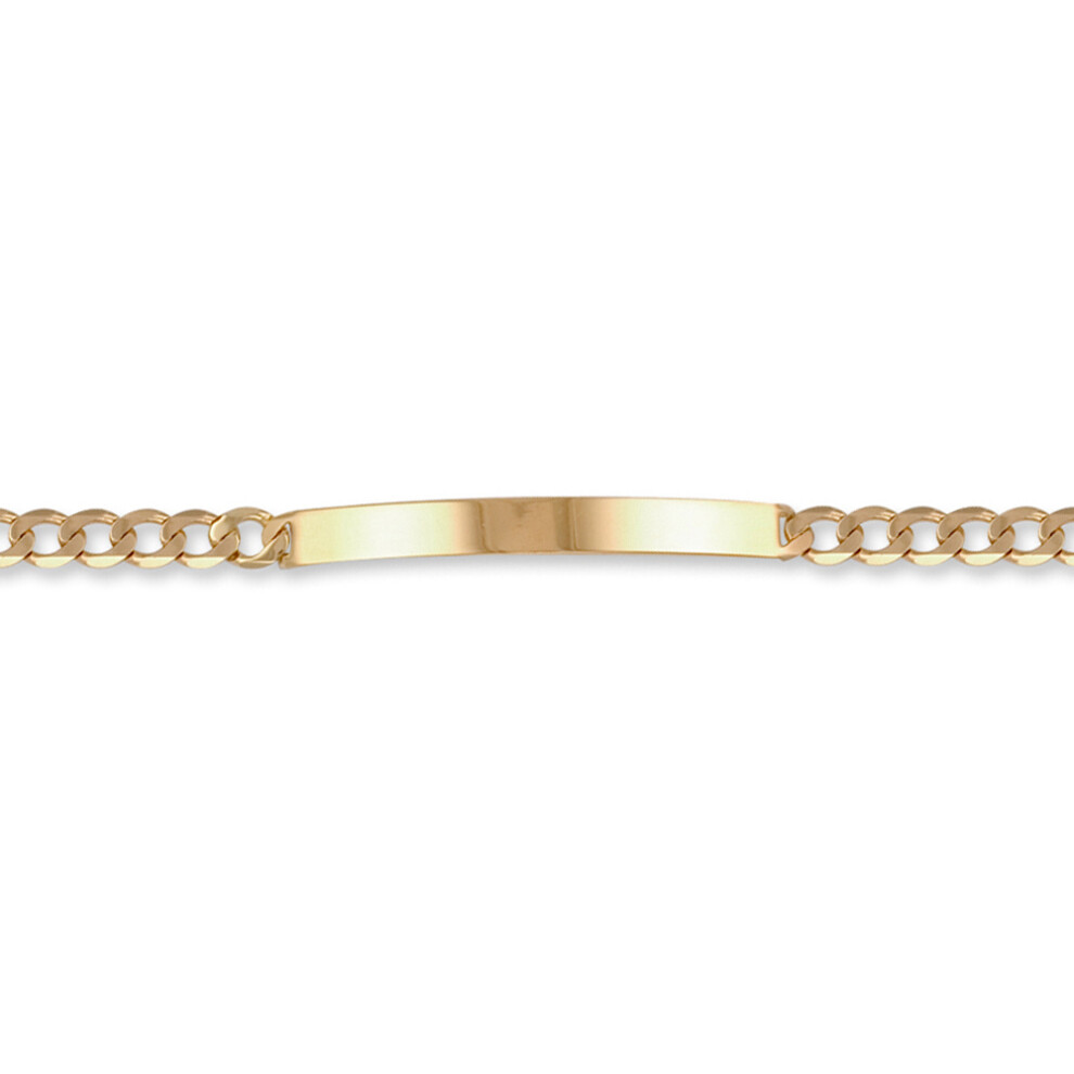 Jewelco London Ladies Solid 9ct Yellow Gold Curb Link 5.5mm Gauge Identity ID Bracelet, 7.5 inch - JID027-7.5
