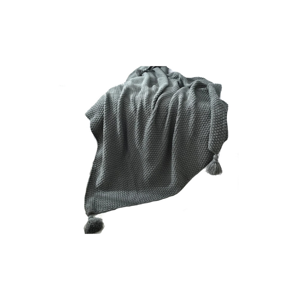 130Cm X 170Cm Warm Cozy Knitted Throw Blanket Grey on OnBuy