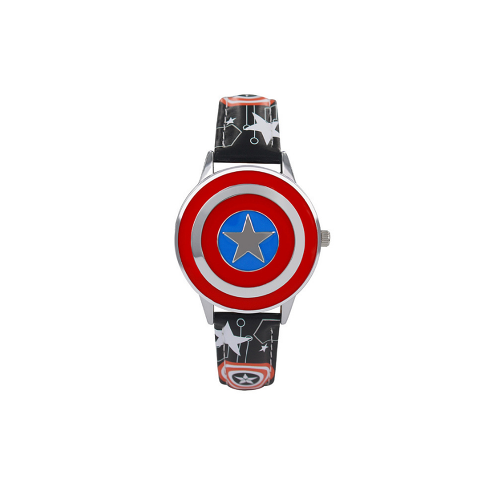 Veile Studios Creative Captain America Shield Watch Flip Quartz Boy Child 3 Children's Watches