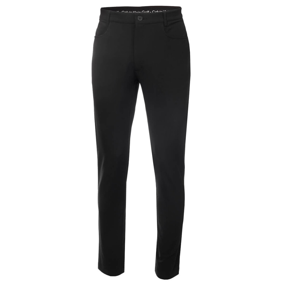 (38R, Black) Calvin Klein Mens 2022 Winter Genius Stretch Water Resistant Golf Trousers