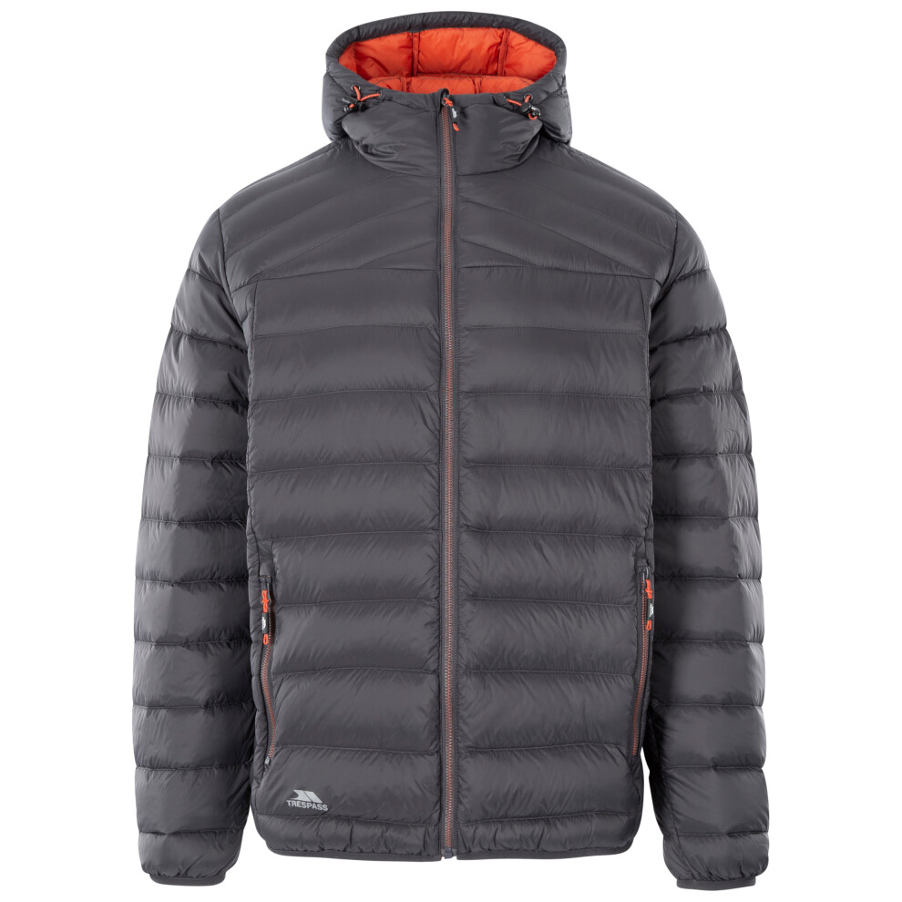 Trespass Men's Dark Grey / Burnt Orange Down Packaway Jacket Whitman Ii - Image 3
