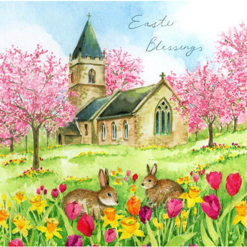 Woodmansterne Easter Blessings Hop Into Spring Artistic Easter Greeting Card 1