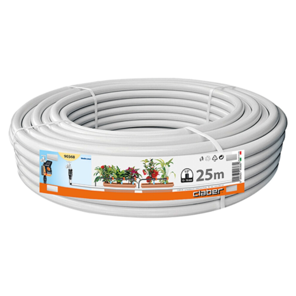 Drip Irrigation 1/2-Inch White Main Tube Claber 90368 Length 25 Metres