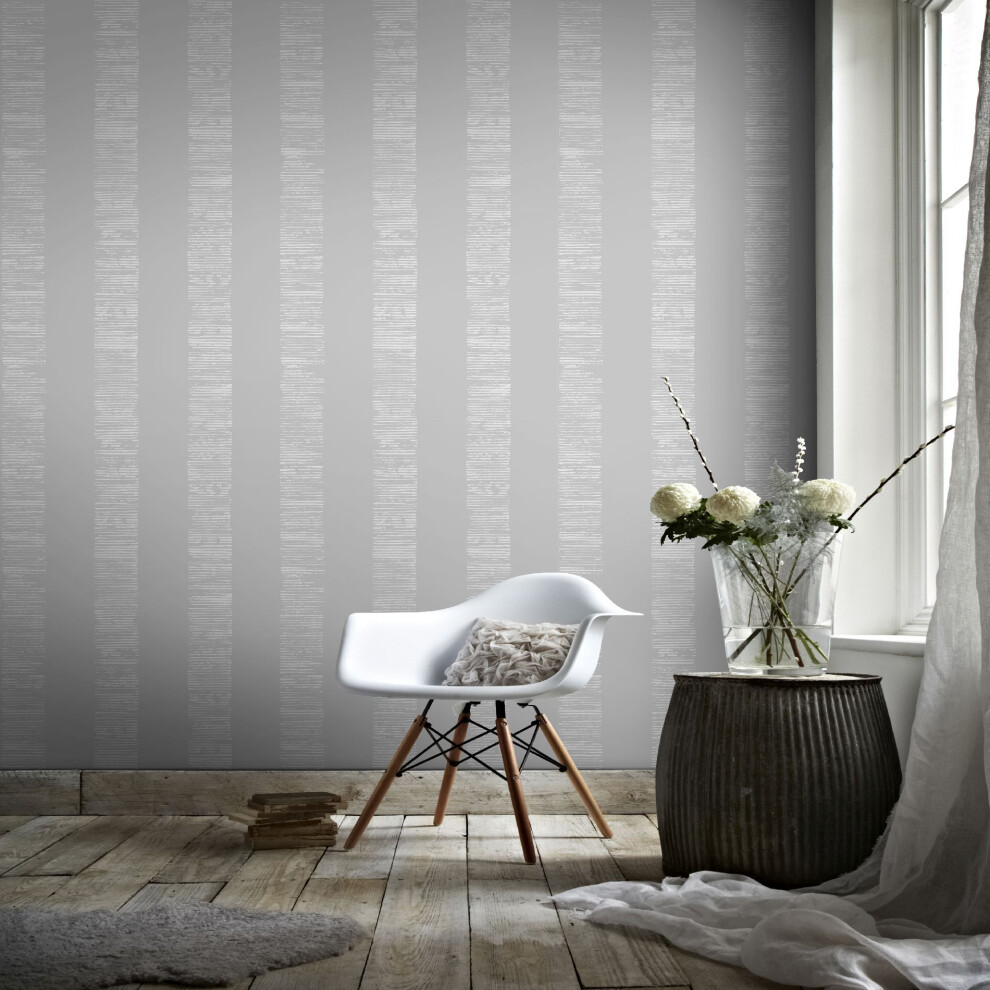 Boutique Silver Mara Stripe Wallpaper (Was 21)