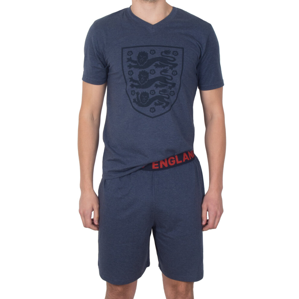 (Large) England Mens Pyjamas Short Loungewear Official Football Gift