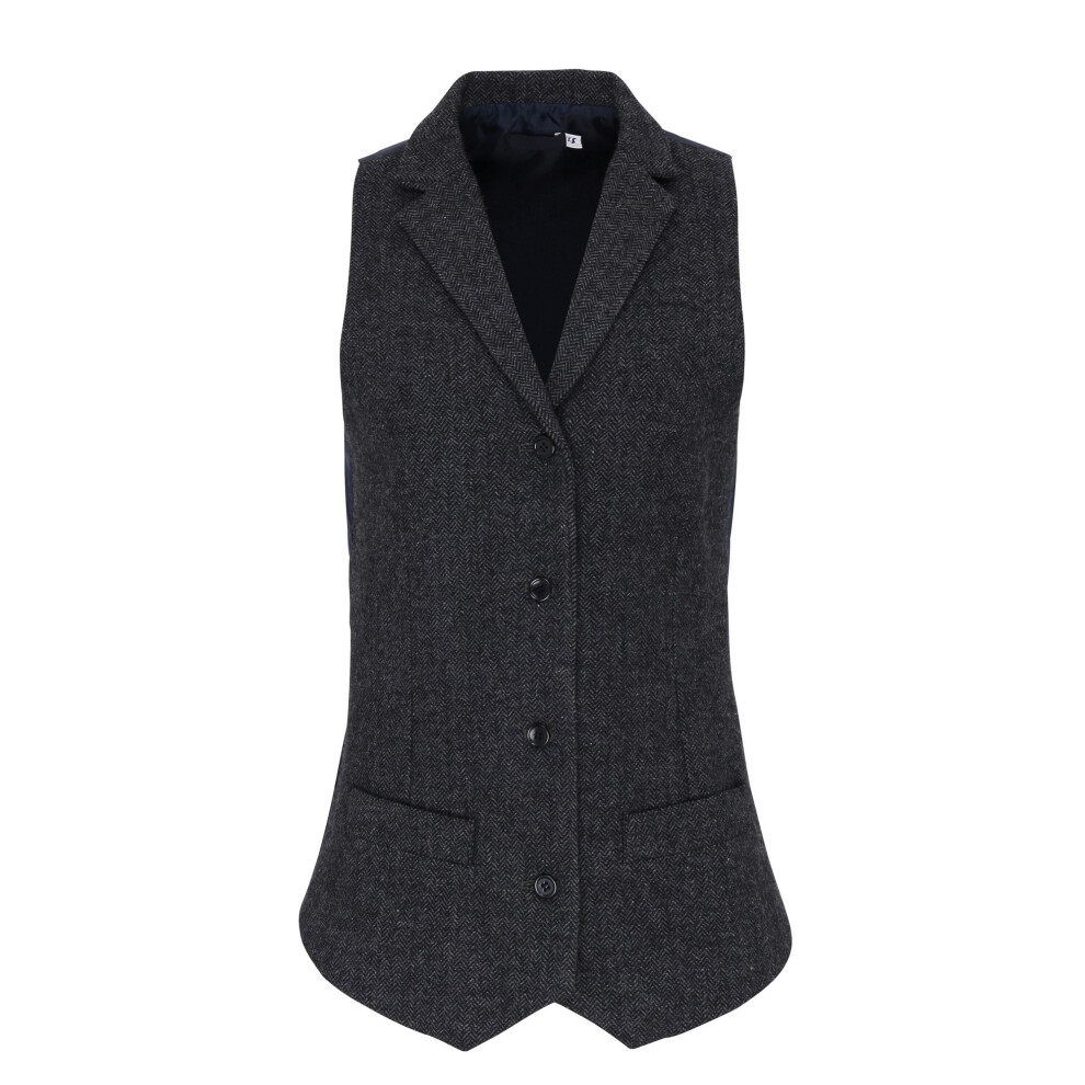 (M, Dark Grey) Premier Womens/Ladies Herringbone Waistcoat