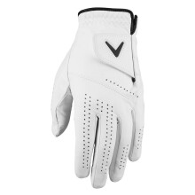 (S, White) Callaway Golf Mens Dawn Patrol Left Hand Adjustable Leather Golf Glove