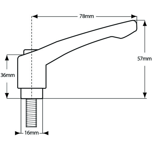 Maniglia di serraggio M10x20 Maschio Zinco pressofuso 1