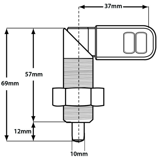 Nockenstößel M20x1,5 Geschwärzter Stahl 10mm Stift 1