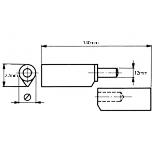 Scharnier 140mm Stahl-Fallprofil schweißbarer fester Stift 1