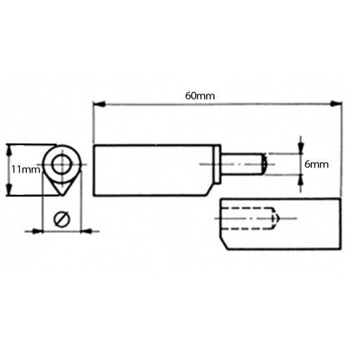 Scharnier 60mm Stahl-Fallprofil schweißbarer fester Stift 1