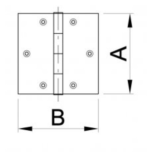 Hinge 40x40 Zinc plated square shape - 1pair - 2pcs. 2