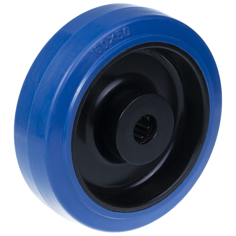 160Mm Wheel With Blue Elastic Rubber On Nylon Centre 5056116821751