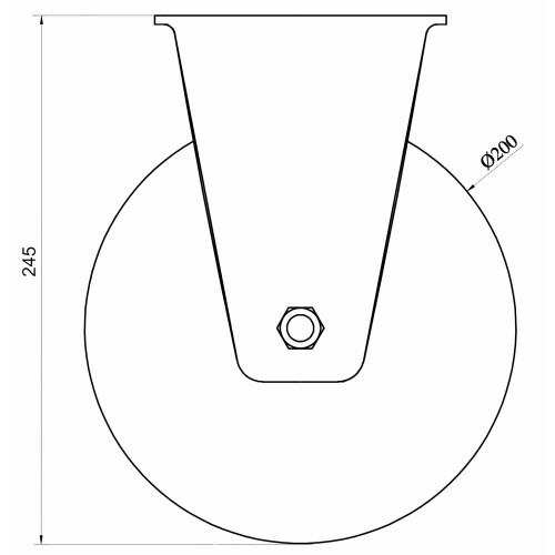 Parnells 200 mm 8" en caoutchouc noir fixé solide 900 kg, ensemble de 2 2