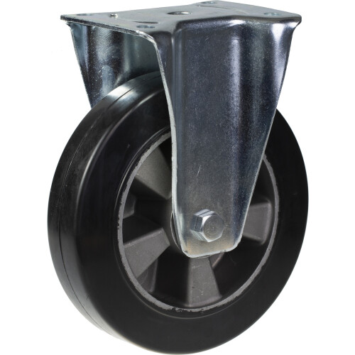 Parnells 200 mm 8" en caoutchouc noir fixé solide 900 kg, ensemble de 2 1