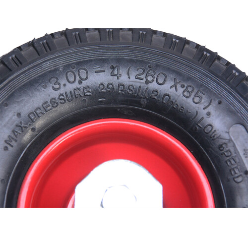 Parnells 300x4 260mm rodízios pneumáticos de 10 polegadas em aço com centro fixo insuflado (Conjunto de 2) 2