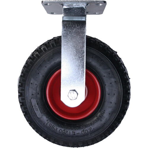 Parnells 300x4 260mm rodízios pneumáticos de 10 polegadas em aço com centro fixo insuflado (Conjunto de 2) 1