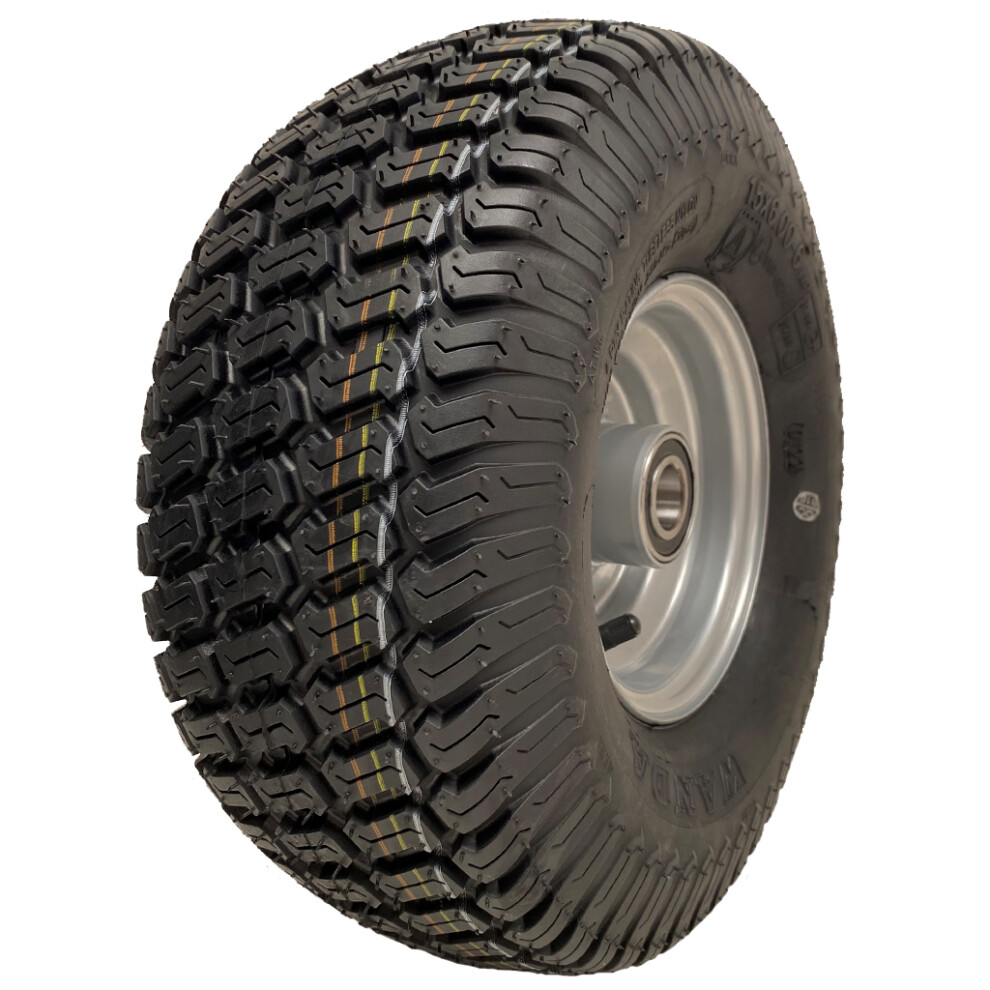 15x6.00-6 Grass Lawnmower Wheel Wanda 4ply P332 Tyre Steel Rim 25mm Bearings